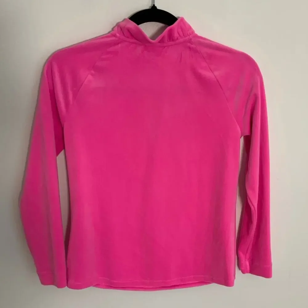 Lilly Pulitizer Girl's Hot Pink Velour Quarter Zip 